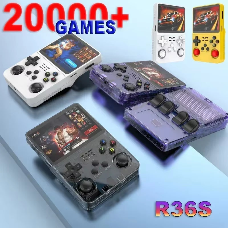 R36S Retro Handheld Video Game Console ARKOS System 3.5 Inch IPS Screen Classic Portable Pocket Video Player 128G Games Boy Gift